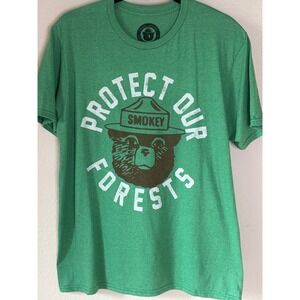 Smokey Bear Protect Our Forests Graphic Tee Green Unisex Medium
